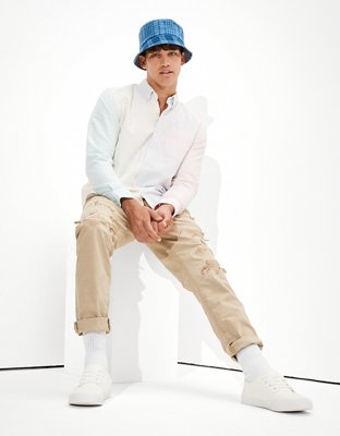 AE Color-Block Oxford Button-Up Shirt