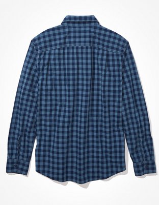 Мужские рубашки American Eagle AE Everyday Poplin Button-Up Shirt — фото 5