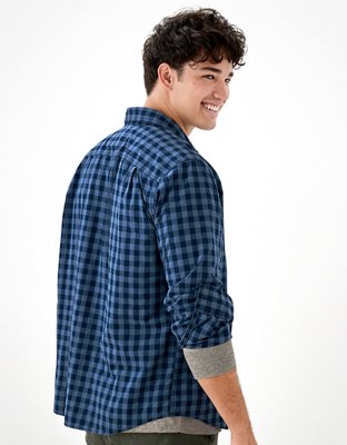 Мужские рубашки American Eagle AE Everyday Poplin Button-Up Shirt — фото 4