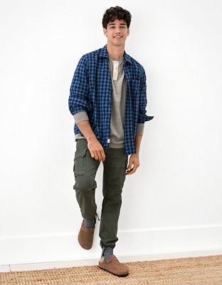 Мужские рубашки American Eagle AE Everyday Poplin Button-Up Shirt — фото 6