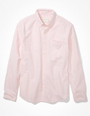 AE Distressed Oxford Button-Up Shirt