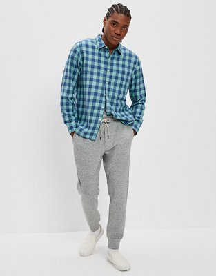 Chemise boutonnée ultradouce à carreaux de tous les jours AE