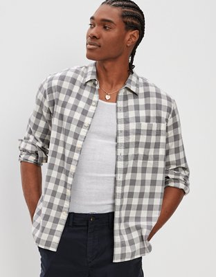 AE Super Soft Everyday Plaid Button-Up Shirt