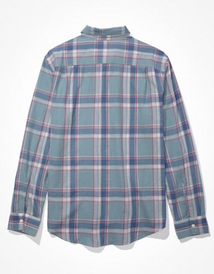 AE Everyday Camisa super suave de Diseño Escocés con Botones