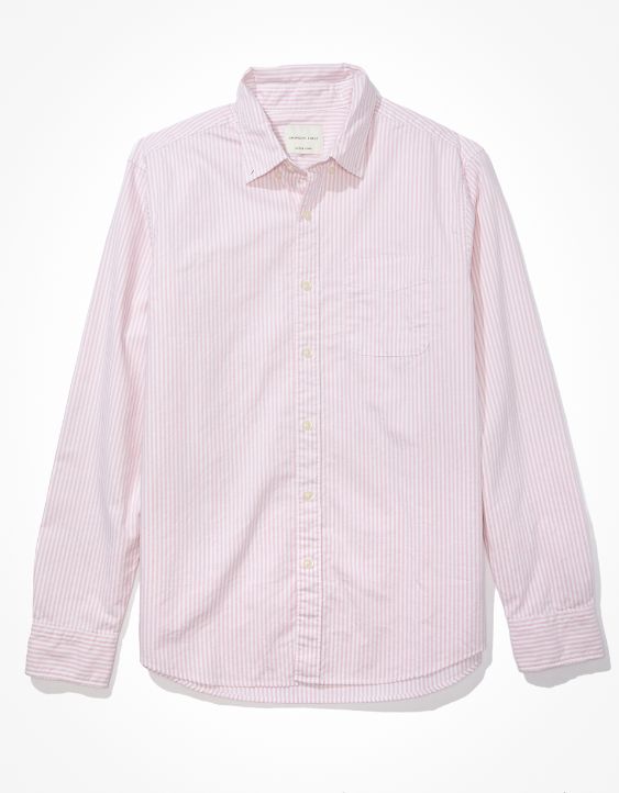 AE Everyday Striped Oxford Button-Up Shirt