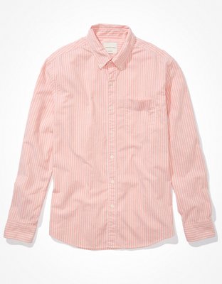 American Eagle Striped Button-Up Resort Shirt 2024