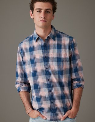 Chemise boutonnée ultradouce à carreaux de tous les jours AE