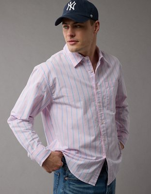 AE Everyday Relaxed Striped Oxford Button-Up Shirt