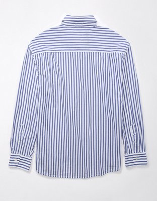 AE Everyday Poplin Striped Button-Up Shirt