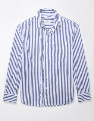 AE Everyday Poplin Striped Button-Up Shirt