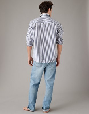AE Everyday Poplin Striped Button-Up Shirt