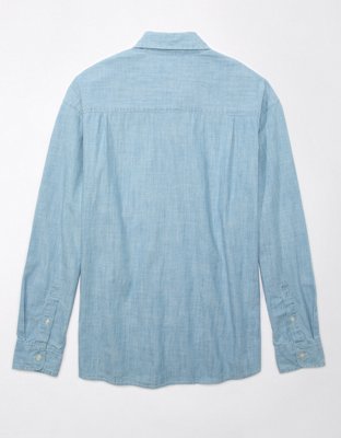 Мужские рубашки American Eagle AE Everyday Denim Button-Up Shirt — фото 4