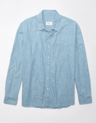 Мужские рубашки American Eagle AE Everyday Denim Button-Up Shirt — фото 3