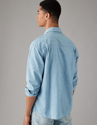Мужские рубашки American Eagle AE Everyday Denim Button-Up Shirt — фото 2