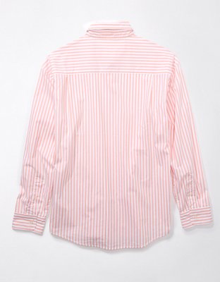 Мужские рубашки American Eagle AE Everyday Poplin Striped Button-Up Shirt — фото 5