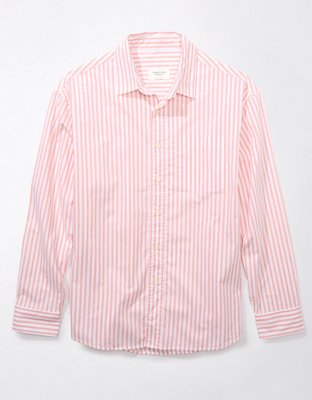 Мужские рубашки American Eagle AE Everyday Poplin Striped Button-Up Shirt — фото 4