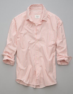 AE Everyday Poplin Striped Button-Up Shirt