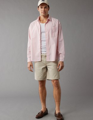 Мужские рубашки American Eagle AE Everyday Poplin Striped Button-Up Shirt — фото 2