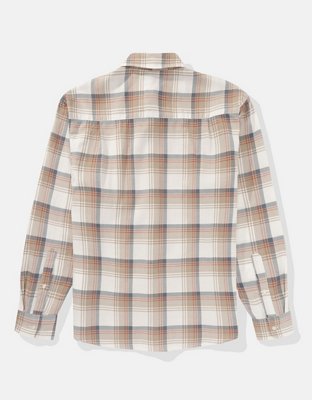 Мужские рубашки American Eagle AE Everyday Oxford Plaid Button-Up Shirt — фото 4