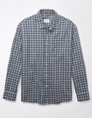 AE Everyday Oxford Plaid Button-Up Shirt