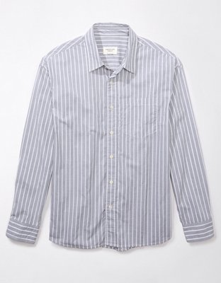 AE Everyday Poplin Striped Button-Up Shirt