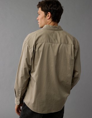 Мужские рубашки American Eagle AE Everyday Twill Button-Up Shirt — фото 6