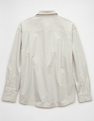 Мужские рубашки American Eagle AE Everyday Oxford Striped Button-Up Shirt — фото 4