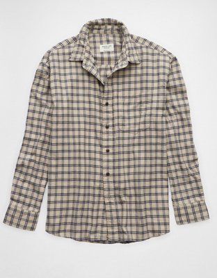 Мужские рубашки American Eagle AE Everyday Flannel Plaid Button-Up Shirt — фото 3