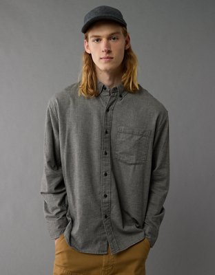 AE Everyday Flannel Plaid Button-Up Shirt