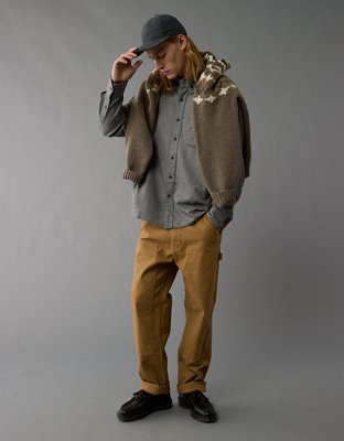 AE Everyday Camisa de Flannel de Diseño Escocés con Botones