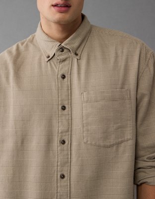 AE Everyday Camisa de Flannel de Diseño Escocés con Botones
