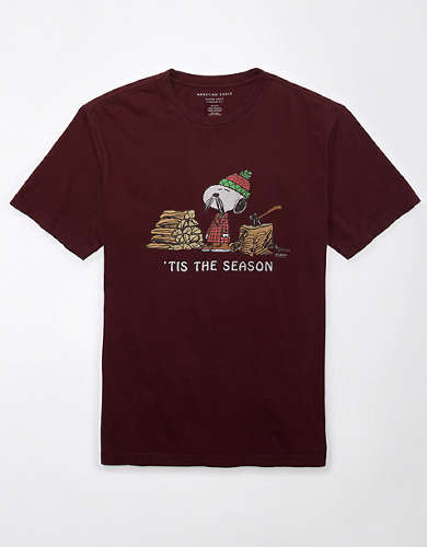AE Super Soft Snoopy Holiday Graphic T-Shirt