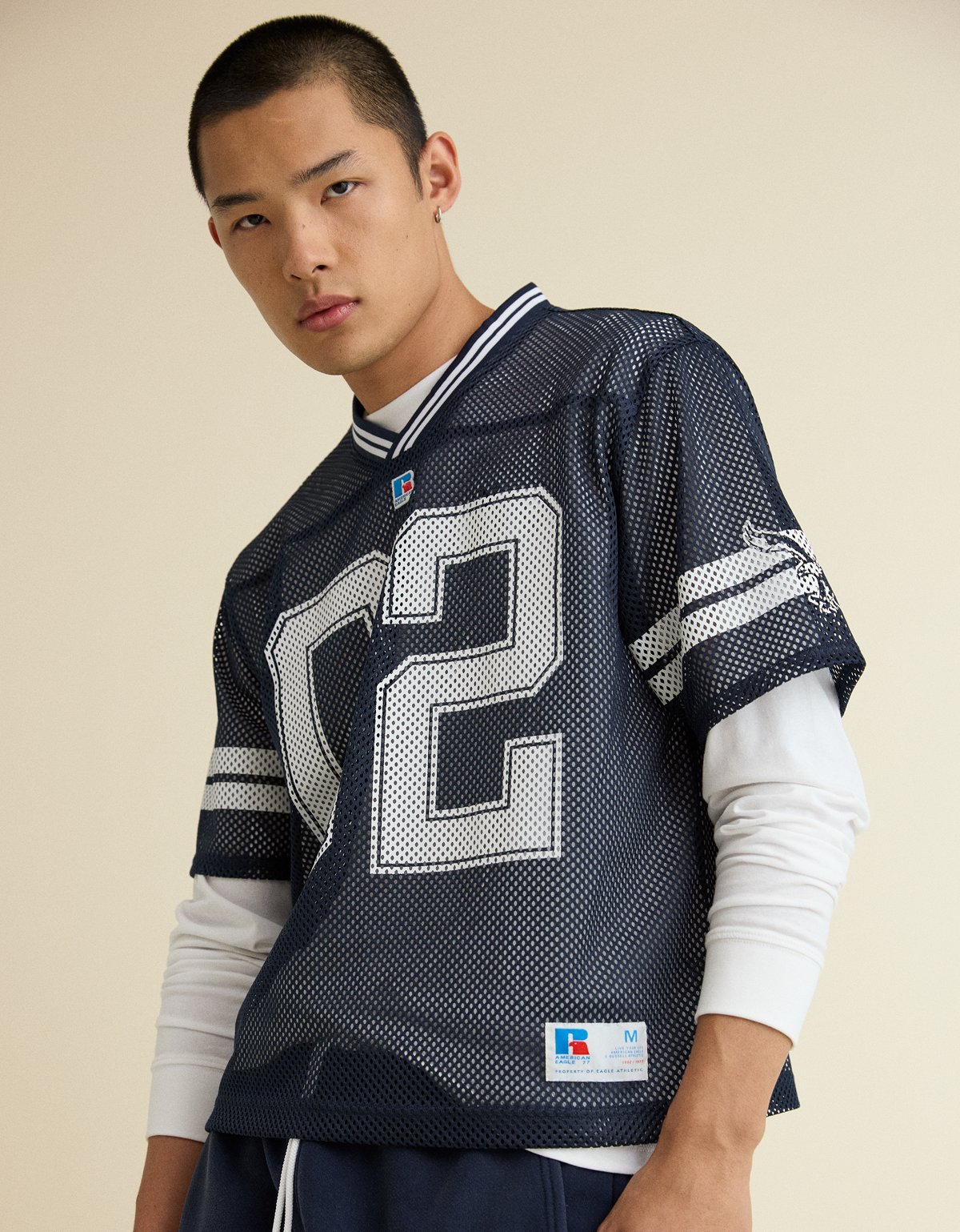 AE x Russell Athletic Graphic Mesh Jersey - image 2
