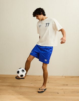 Мужская футболка American Eagle AE x Umbro Boxy Fit Graphic, цвет: Белый, вариант 1 — фото 8