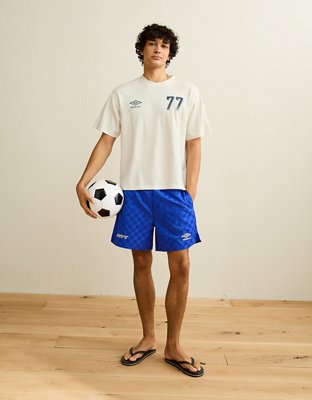Мужская футболка American Eagle AE x Umbro Boxy Fit Graphic, цвет: Белый, вариант 1 — фото 6