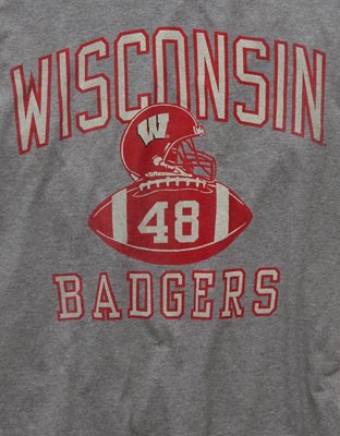 AE Boxy Fit Wisconsin Badgers Graphic T-Shirt