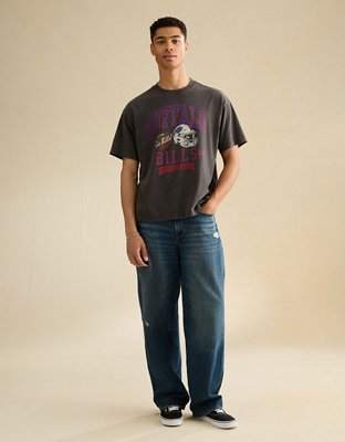 Мужская футболка American Eagle NFL Boxy Fit Buffalo Bills Graphic, цвет: Чёрный — фото 4