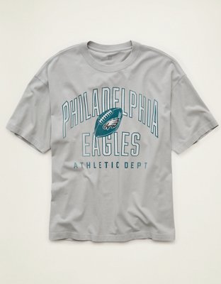 Мужская футболка American Eagle NFL Boxy Fit Philadelphia Eagles Graphic, цвет: Серый — фото 3