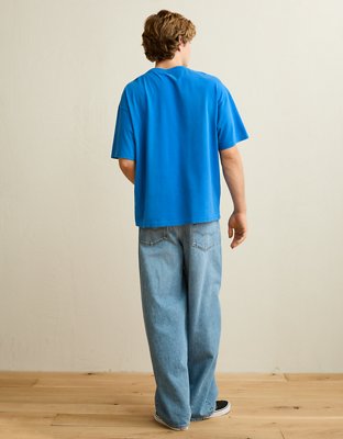 Мужская футболка American Eagle NFL Boxy Fit Detroit Lions Graphic, цвет: Синий — фото 2