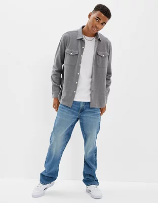 AE Super Soft Knit Button-Up Shirt