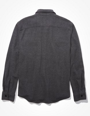 Мужские рубашки American Eagle AE Super Soft Knit Button-Up Shirt — фото 4