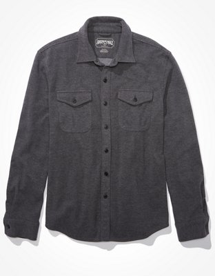 Мужские рубашки American Eagle AE Super Soft Knit Button-Up Shirt — фото 3