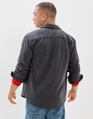 Мужские рубашки American Eagle AE Super Soft Knit Button-Up Shirt — фото 2