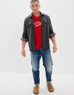 Мужские рубашки American Eagle AE Super Soft Knit Button-Up Shirt — фото 5