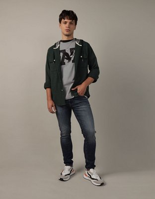 AE Camisa Estilo Chamarra con Capucha