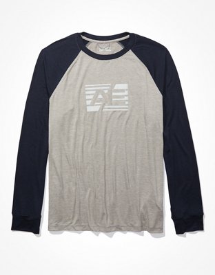 Мужские футболки American Eagle AE 24/7 Long-Sleeve Raglan Graphic T-Shirt — фото 3