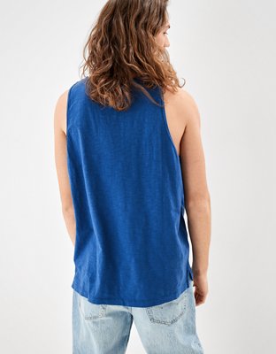 Мужские топы American Eagle AE Super Soft Slub Striped Tank Top — фото 2