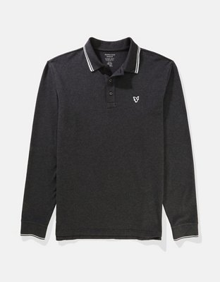 AE Camisa Polo Flex Decorada Manga Larga de Piqué