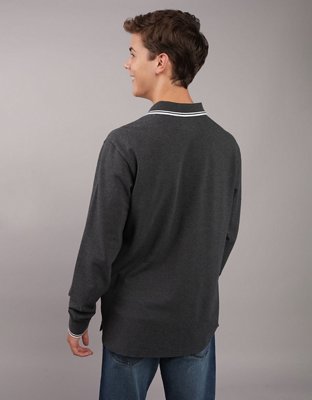 AE Camisa Polo Flex Decorada Manga Larga de Piqué