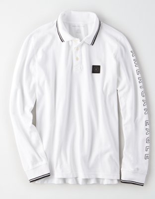 AE Long Sleeve Graphic Polo Shirt